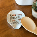 DEMDACO A Spoon Full Of Cheer 4.5 x 4 Glossy Old Fashioned Blue Ceramic Stoneware Kitchen Spoon Rest