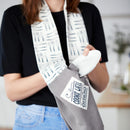 Cooks Well With Others Grey and White 69 inch Cotton Fabric Boa Dish Towel