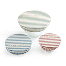 Homemade Stripe 11 x 11 Cotton Linen Fabric Plate Serving Dish Covers Set of 3