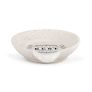 Give It A Rest Glossy Speckle White 6 x 5 Stoneware Ceramic Everyday Kitchen Oval Spoon Rest