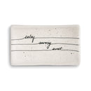 DEMDACO Salty Savory Sweet Glossy Speckle White 6 x 3.5 Stoneware Ceramic Everyday Kitchen Rectangle Spoon Rest