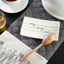 DEMDACO Salty Savory Sweet Glossy Speckle White 6 x 3.5 Stoneware Ceramic Everyday Kitchen Rectangle Spoon Rest