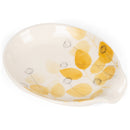 Summer Flowers Glossy Yellow and Brown 6 x 5 Ceramic Stoneware Oval Spoon Rest