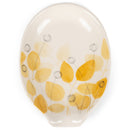 Summer Flowers Glossy Yellow and Brown 6 x 5 Ceramic Stoneware Oval Spoon Rest