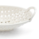 Bread Basket White 15 x 8 Ceramic Earthenware Decorative Bowl With Towel