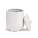 Woven Glossy White 4 x 3 Luxe Ceramic Stoneware Sugar Bowl With Knot Lid