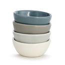 DEMDACO Mini Matte Blue Grey 3 x 3 Ceramic Stoneware Decorative Bowls Set of 4