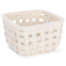 DEMDACO Woven Fruit Glossy White 5 x 3 Ceramic Stoneware Open Home Storage Basket