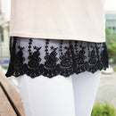 DEMDACO Black Sheer Floral Lace Womens Extra Large Stretch Polyester Shirt Extender