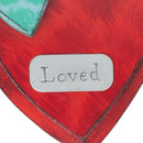 DEMDACO Loved Heart Blue and Red 6 inch Fir Wood Composite Decorative Wall Art Sign