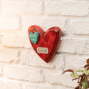 DEMDACO Loved Heart Blue and Red 6 inch Fir Wood Composite Decorative Wall Art Sign