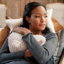 DEMDACO Cream Heart Shaped 10 x 11 inch Plush Polyester Decorative Throw Giving Pillow