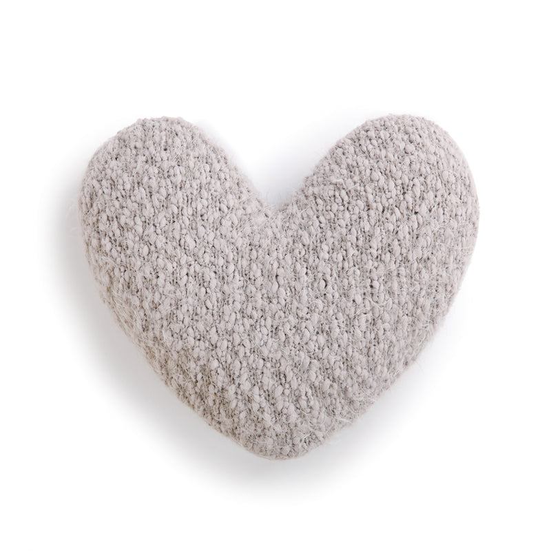 DEMDACO Taupe Grey Heart Shaped 10 x 11 inch Plush Polyester Decorative Throw Giving Pillow