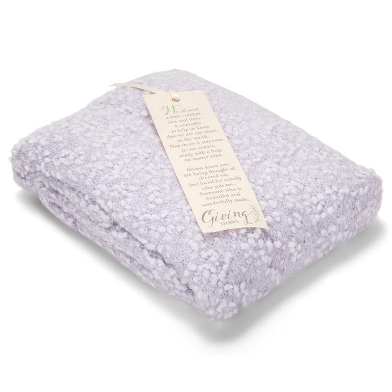 Giving Encourage Light Purple 70 x 27 Nylon Fabric Pashmina Shawl With Bookmark