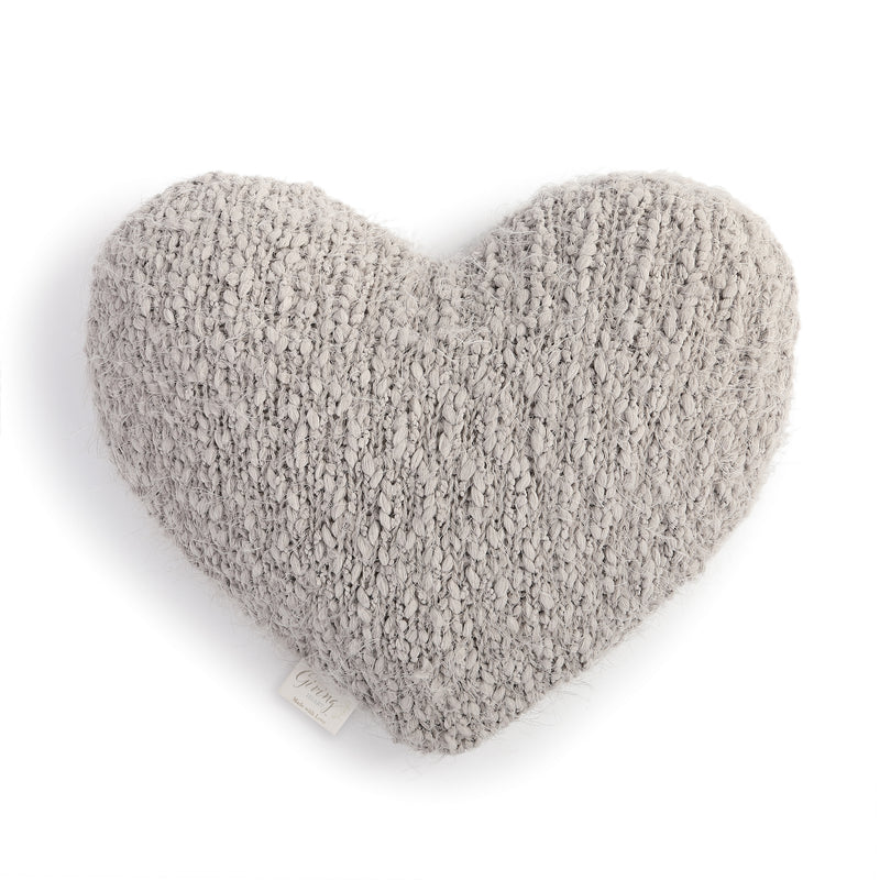 DEMDACO Grey Warming Heart 13 x 10 inch Plush Polyester Decorative Throw Giving Pillow