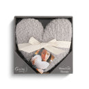DEMDACO Grey Warming Heart 13 x 10 inch Plush Polyester Decorative Throw Giving Pillow