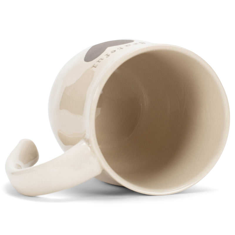 Grateful Heart Cream Inspirational 16 ounce Ceramic Stoneware Coffee Mug