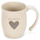 Grateful Heart Cream Inspirational 16 ounce Ceramic Stoneware Coffee Mug