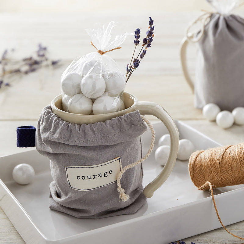 Brave Heart Cream Inspirational 16 ounce Ceramic Stoneware Coffee Mug