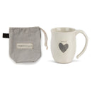 Warm Heart Cream Inspirational 16 ounce Ceramic Stoneware Coffee Mug