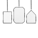 DEMDACO Hinged Midnight Black 6 x 4 Brass Metal and Glass Wall Frames Set of 3