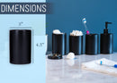 Nat & Jules Chic Rounded Black 4.5 inch Matte Ceramic Bathroom Accessories Set of 4