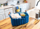 Nat & Jules Thick Woven 12 x 10 Polyester Knit Nesting Shelf Baskets Set of 3, Navy Blue