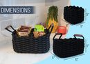 Nat & Jules Thick Woven 12 x 10 Polyester Knit Nesting Shelf Baskets Set of 3, Black