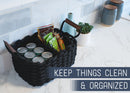 Nat & Jules Thick Woven 12 x 10 Polyester Knit Nesting Shelf Baskets Set of 3, Black
