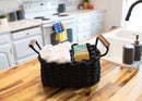 Nat & Jules Thick Woven 12 x 10 Polyester Knit Nesting Shelf Baskets Set of 3, Black