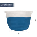 Nat & Jules Two Tone Cream and Navy Blue 12 inch Woven Fabric Storage Basket