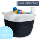 Nat & Jules Two Tone Cream and Black 12 inch Woven Fabric Storage Basket