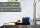 Nat & Jules Kitchen Black 8 x 4.5 Ceramic Stoneware Sink Caddy Set of 2