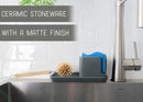 Nat & Jules Kitchen Grey 8 x 4.5 Ceramic Stoneware Sink Caddy Set of 2
