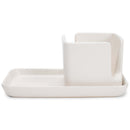 Nat & Jules Kitchen Cream 8 x 4.5 Ceramic Stoneware Sink Caddy Set of 2