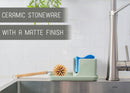 Nat & Jules Kitchen Sage Green 8 x 4.5 Ceramic Stoneware Sink Caddy Set of 2