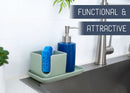 Nat & Jules Kitchen Sage Green 8 x 4.5 Ceramic Stoneware Sink Caddy Set of 2
