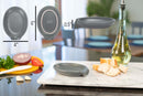 Nat & Jules Matte Grey 6 x 4 Glossy Ceramic Oval Countertop Spoon Rest