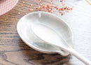 Nat & Jules Marbled White 6 x 4 Glossy Ceramic Oval Countertop Spoon Rest