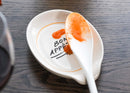 Nat & Jules Bon Appetit White 6 x 4 Glossy Ceramic Oval Countertop Spoon Rest