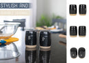 Nat & Jules Raw Bottom Black 3 x 2 Ceramic Salt and Pepper Shaker 2 Piece Set