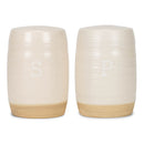 Nat & Jules Raw Bottom White 3 x 2 Ceramic Salt and Pepper Shaker 2 Piece Set