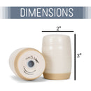 Nat & Jules Raw Bottom White 3 x 2 Ceramic Salt and Pepper Shaker 2 Piece Set