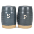 Nat & Jules Raw Bottom Grey 3 x 2 Ceramic Salt and Pepper Shaker 2 Piece Set