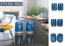 Nat & Jules Raw Bottom Navy 3 x 2 Ceramic Salt and Pepper Shaker 2 Piece Set