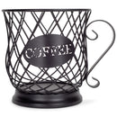Nat & Jules Coffee Matte Black 7 inch Iron Metal Coffee Pod Holder Organizer