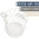 Nat & Jules Coffee Matte White 7 inch Iron Metal Coffee Pod Holder Organizer