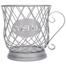 Nat & Jules Coffee Matte Silver Tone 7 inch Iron Metal Coffee Pod Holder