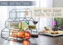 Nat & Jules Honeycomb Black Iron Metal Tabletop Wine Rack - Holds 6 Bottles