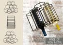 Nat & Jules Honeycomb Black Iron Metal Tabletop Wine Rack - Holds 6 Bottles